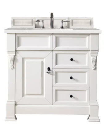 Brookfield 36" Single Vanity, Bright White w/ 3 CM Eternal Serena Quartz Top