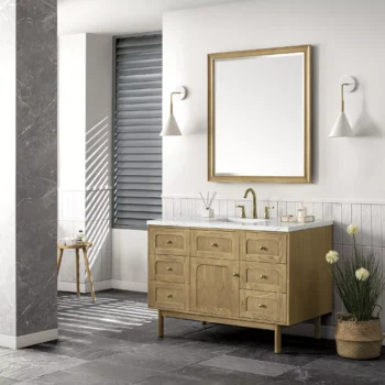 Laurent 48" Single Vanity, Light Natural Oak w/ 3 CM Ethereal Noctis Top - Image 5