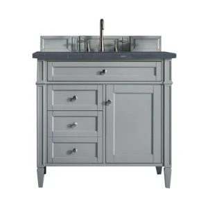 Brittany 36″ Single Vanity, Urban Gray w/ 3 CM Charcoal Soapstone Quartz Top