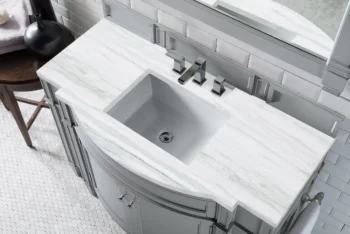 Brittany 46" Single Vanity, Urban Gray w/ 3 CM Arctic Fall Solid Surface Top - Image 5