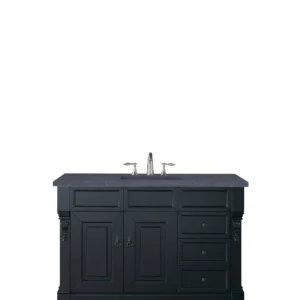 Brookfield 48″ Single Vanity, Antique Black w/ 3 CM Charcoal Soapstone Quartz Top