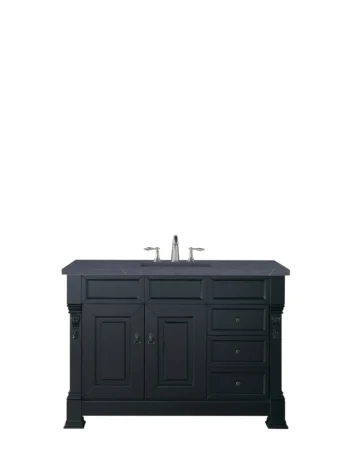 Brookfield 48" Single Vanity, Antique Black w/ 3 CM Charcoal Soapstone Quartz Top