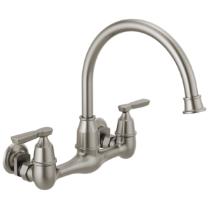 Delta Corin: Two Handle Wall Mounted Kitchen Faucet In Stainless