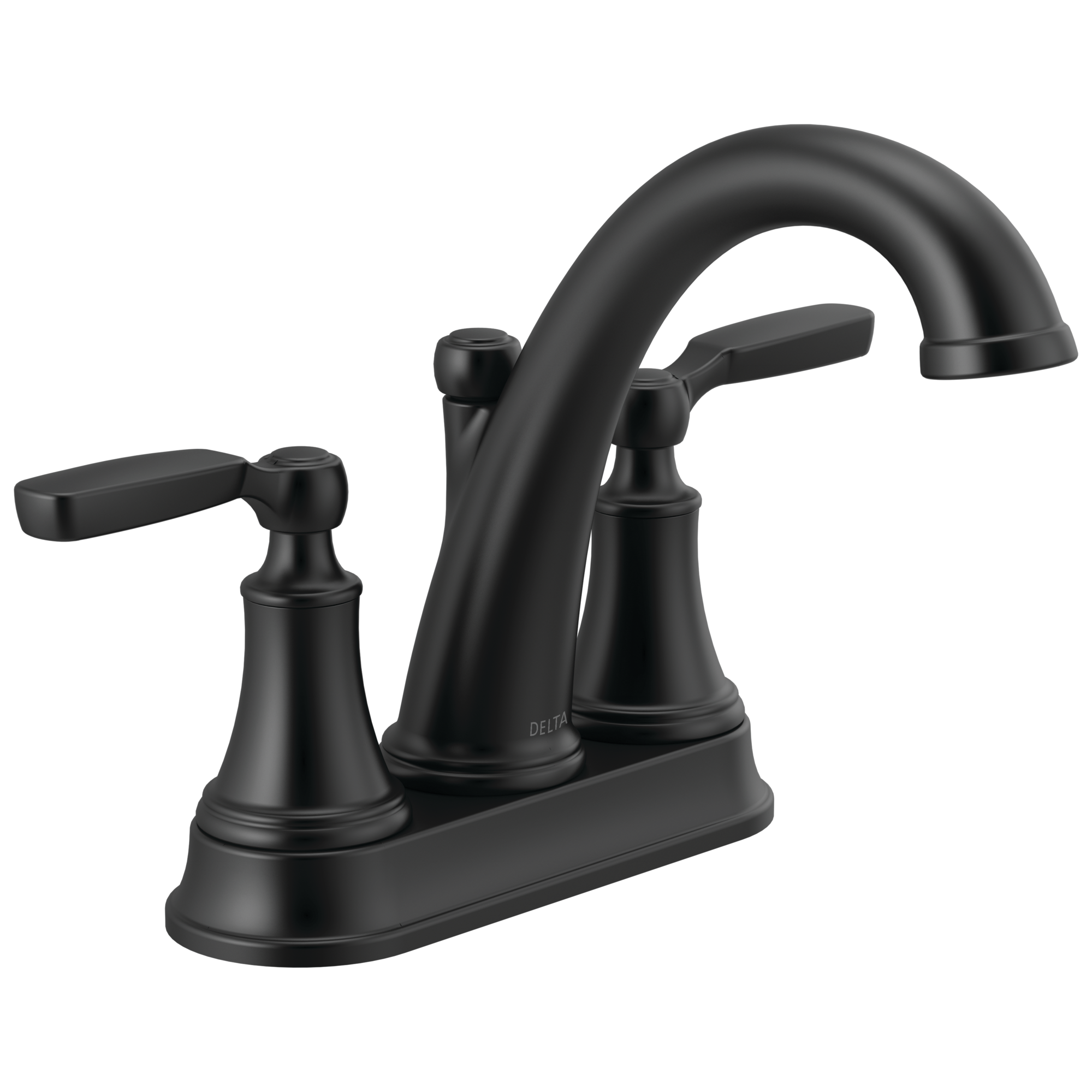 Delta Woodhurst™: Two Handle Centerset Bathroom Faucet In Matte Black