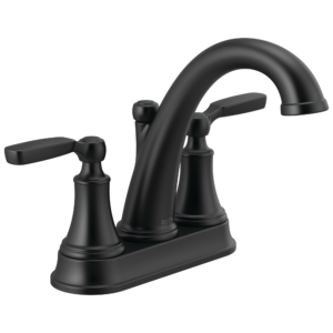 Delta Woodhurst™: Two Handle Centerset Bathroom Faucet In Matte Black