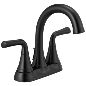 Delta Kayra™: Two Handle Centerset Bathroom Faucet In Matte Black