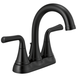 Delta Kayra™: Two Handle Tract-Pack Centerset Bathroom Faucet In Matte Black