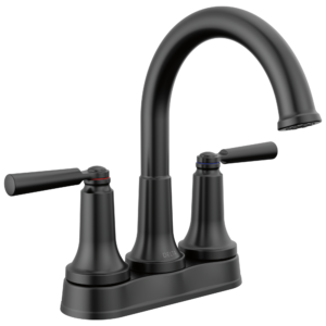 Delta SAYLOR™: Two Handle Centerset Bathroom Faucet In Matte Black