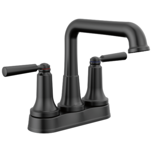 Delta SAYLOR™: Two Handle Centerset Bathroom Faucet In Matte Black