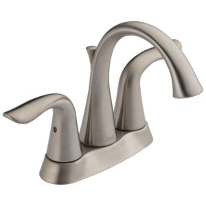 Delta Lahara®: Two Handle Tract-Pack Centerset Bathroom Faucet In Stainless