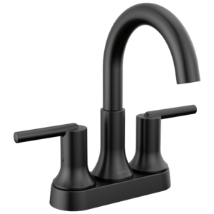 Delta Trinsic®: Two Handle Centerset Bathroom Faucet In Matte Black