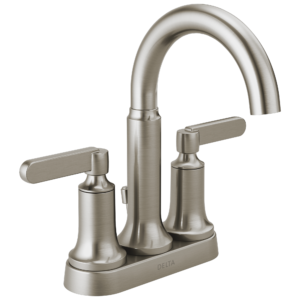 Delta Alux™: Two Handle Centerset Bathroom Faucet In Spotshield Brushed Nickel