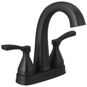 Delta Stryke®: Two Handle Centerset Bathroom Faucet In Matte Black