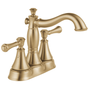 Delta Cassidy™: Two Handle Centerset Bathroom Faucet – Metal Pop-Up In Champagne Bronze
