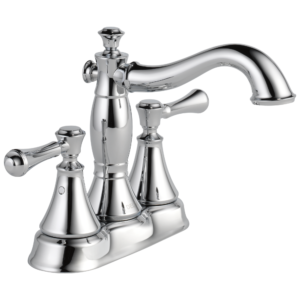 Delta Cassidy™: Two Handle Centerset Bathroom Faucet – Metal Pop-Up In Chrome