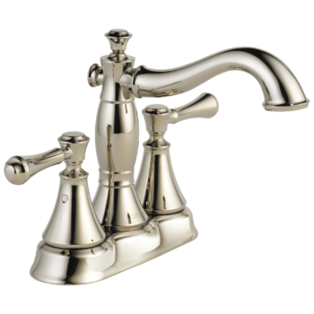 Delta Cassidy™: Two Handle Centerset Bathroom Faucet - Metal Pop-Up In Polished Nickel