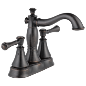 Delta Cassidy™: Two Handle Centerset Bathroom Faucet – Metal Pop-Up In Venetian Bronze