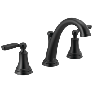 Delta Woodhurst™: Two Handle Centerset Bathroom Faucet In Matte Black