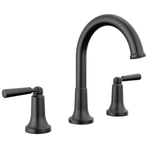 Delta SAYLOR™: Two Handle Widespread Bathroom Faucet In Matte Black