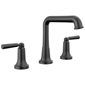 Delta SAYLOR™: Two Handle Widespread Bathroom Faucet In Matte Black