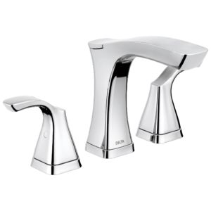 Delta Tesla®: Two Handle Widespread Bathroom Faucet – Metal Pop-Up In Chrome