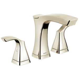 Delta Tesla®: Two Handle Widespread Bathroom Faucet – Metal Pop-Up In Polished Nickel