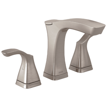 Delta Tesla®: Two Handle Widespread Bathroom Faucet - Metal Pop-Up In Stainless