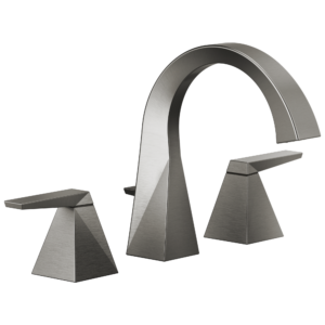 Delta Trillian™: Two Handle Widespread Bathroom Faucet In Lumicoat Black Stainless
