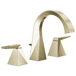 Delta Trillian™: Two Handle Widespread Bathroom Faucet In Lumicoat Polished Nickel