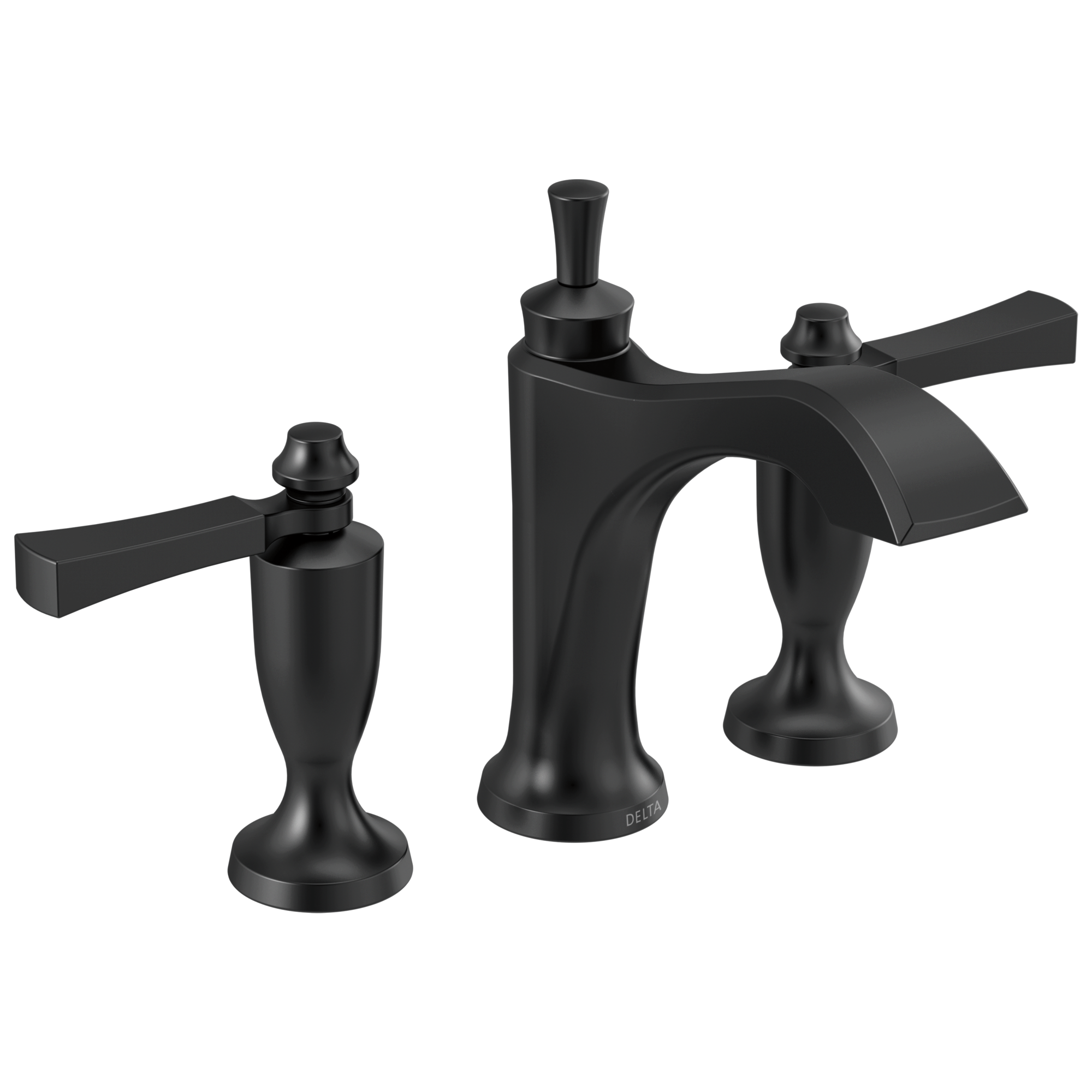 Delta Dorval™: Two Handle Widespread Bathroom Faucet In Matte Black