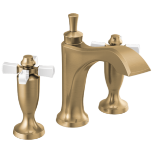 Delta Dorval™: Two Handle Widespread Bathroom Faucet In Champagne Bronze / Porcelain