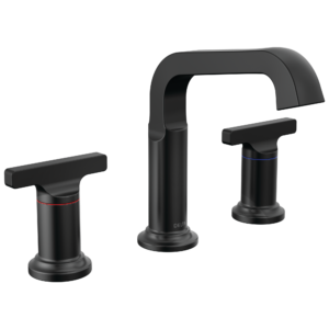Delta Tetra™: Two Handle Widespread Bathroom Faucet In Matte Black