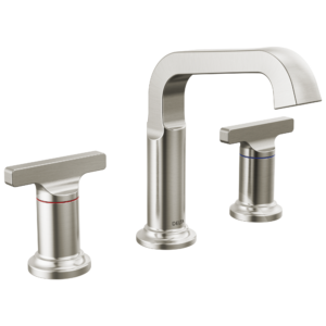 Delta Tetra™: Two Handle Widespread Bathroom Faucet In Lumicoat Stainless
