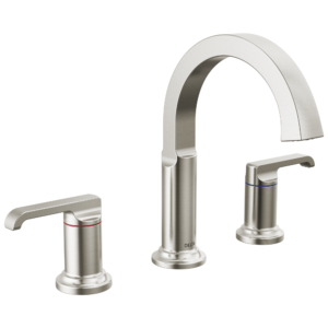 Delta Tetra™: Two Handle Widespread Bathroom Faucet In Lumicoat Stainless