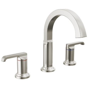 Delta Tetra™: Two Handle Widespread Bathroom Faucet In Lumicoat Stainless