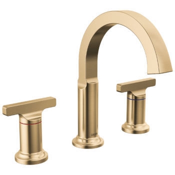 Delta Tetra™: Two Handle Widespread Bathroom Faucet In Lumicoat Champagne Bronze