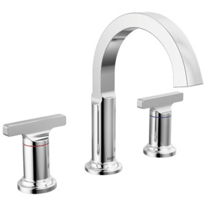 Delta Tetra™: Two Handle Widespread Bathroom Faucet In Lumicoat Chrome
