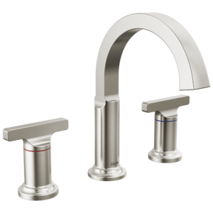 Delta Tetra™: Two Handle Widespread Bathroom Faucet In Lumicoat Stainless