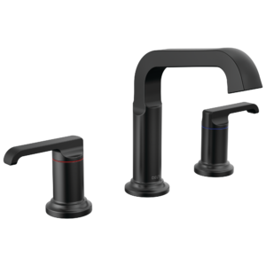 Delta Tetra™: Two Handle Widespread Bathroom Faucet In Matte Black