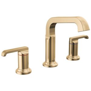 Delta Tetra™: Two Handle Widespread Bathroom Faucet In Lumicoat Champagne Bronze