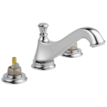 Delta Cassidy™: Two Handle Widespread Bathroom Faucet - Low Arc Spout - Less Handles In Chrome