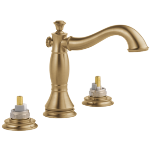 Delta Cassidy™: Two Handle Widespread Bathroom Faucet – Less Handles In Champagne Bronze