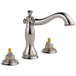 Delta Cassidy™: Two Handle Widespread Bathroom Faucet – Less Handles In Polished Nickel