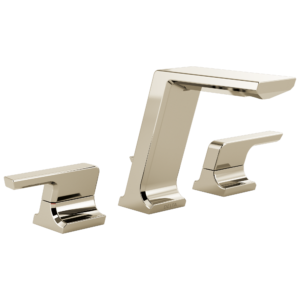 Delta Pivotal™: Two Handle Widespread Bathroom Faucet In Lumicoat Polished Nickel