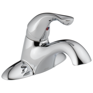 Delta Classic: Single Handle Centerset Bathroom Faucet – Less Pop-Up In Chrome