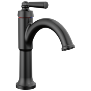 Delta SAYLOR™: Single Handle Bathroom Faucet In Matte Black