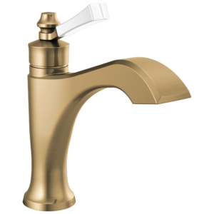 Delta Dorval™: Single Handle Bathroom Faucet In Champagne Bronze / Porcelain