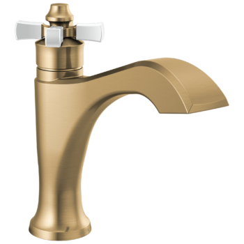 Delta Dorval™: Single Handle Bathroom Faucet In Champagne Bronze / Porcelain