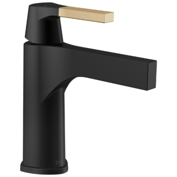 Delta Zura®: Single Handle Bathroom Faucet In Matte Black / Champagne Bronze
