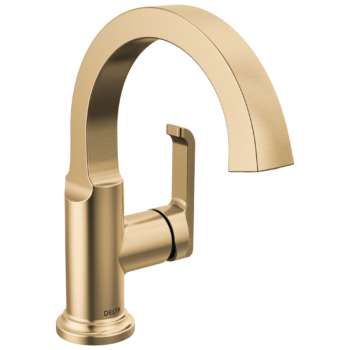 Delta Tetra™: Single Handle Bathroom Faucet In Lumicoat Champagne Bronze